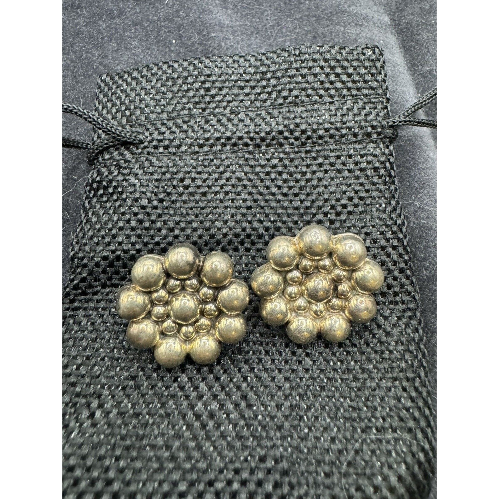 Vintage Taxco Mexico Modernist Style 925 Silver Starburst Ball 1" Statement Boho